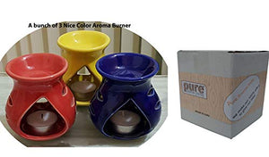 Pure Source India Ceramic Oil Diffuser (Multicolour) -Set of 3 - Home Decor Lo