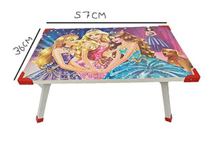 Capella Barbie Printed Fold-able Eating and Study Multipurpose Bed Table for Kids (57x36cm) - Home Decor Lo