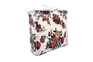Turu Floral 5 Piece Cotton Comforter Set - White & Red - Home Decor Lo