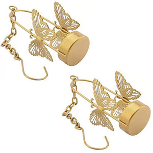 Qtsy Beautiful Handcrafted Metal Butterfly Shape Wall Hanging Tealight Candle Holder Brass Tealight Holder for Home & Balcony Pack of 2 - Home Decor Lo