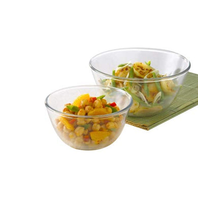 Borosil Glass Solid Mixing & Serving Bowls With Lids, Oven & Microwave Safe  Bowl, Set Of 2 (900 Ml, 900 Ml), Borosilicate Glass, Clear