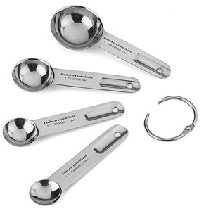 Hudson Essentials Stainless Steel Measuring Cups and Spoons Set - 11 Piece Stackable Set - Home Decor Lo