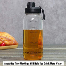 Load image into Gallery viewer, InstaCuppa Borosilicate Glass Water Bottle 1000 ML with Full Length Stainless Steel Infuser, Fruit Infused Detox Recipes eBook, Innovative Time Markings, Sports Sipper Lid, Removable Neoprene Sleeve - Home Decor Lo