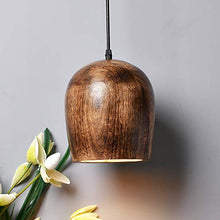 Load image into Gallery viewer, Homesake® Modern Bucket Shape Wooden Pendant Ceiling Light Fixture, Balcony, Dining, Home Kitchen Desk Dining Room, Rustic Hanging Light, E27 (Walnut) - Home Decor Lo