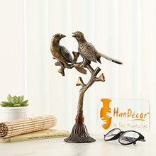 Load image into Gallery viewer, Two Moustaches Love Birds on Tree Brass Showpiece - Home Decor Lo