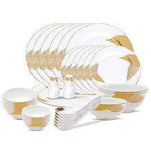 Load image into Gallery viewer, NEVINE Posh Collection Golden Series Light Weight Bone China Dinner Set of 36 Pieces Lighter Thinner Superior Quality |Design 8
