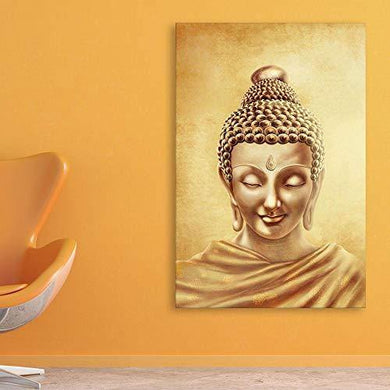 Inephos Framed Canvas Painting - Beautiful Buddha Art Wall Painting for Living Room, Bedroom, Office, Hotels, Drawing Room (85cm X 55cm) - Home Decor Lo