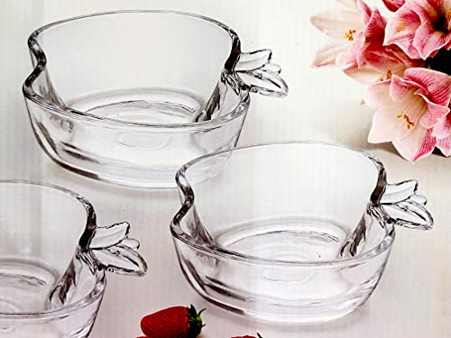 Saanveria Premium Quality Crystal Glass Serving Bowl Set in Glass