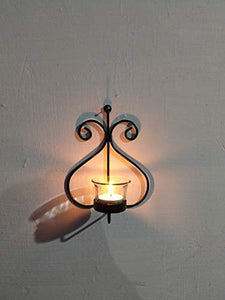 Iron Wall Sconce Tealight Hanging Candle Holder