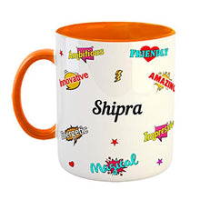 Load image into Gallery viewer, Furnishfantasy Ceramic Coffee Mug - Happy Birthday Gift, Gift for Kids, Return Gift - Color - Orange, Name - Shipra - Home Decor Lo