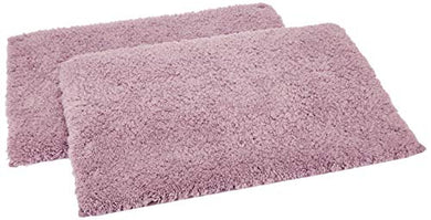 Amazon Brand - Solimo Premium Anti-Slip Microfibre Bathmat - 60cm x 40cm, Dusty Lilac, Pack of 2 - Home Decor Lo