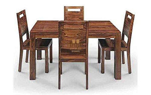 Sheesham Wood Dining Table Set with 4 Chairs for Living Room - Home Decor Lo
