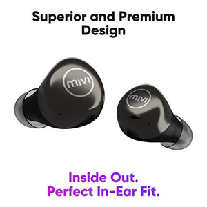 Mivi Duopods M40 True Wireless Bluetooth Earbuds with Studio Sound, Powerful Bass, 24 Hours of Battery and EarPods with Touch Control - Home Decor Lo