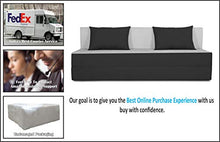 Load image into Gallery viewer, Adorn india Easy Three Seater Sofa Cum Bed (2 Years Warrenty Quality Foam)-Perfect for Seat &amp; Sleep Washeble Polyster Fabric Cover (Black &amp; Grey) 6&#39;x6&#39;.Pillows Free - Home Decor Lo