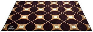 Moin Carpets Geometric Design Acrylic Wool Soft and Thick Carpet/Rug, 6 x 8 feet Carpet for Living Room/Home, (180 x 235 cms) Brown - Home Decor Lo