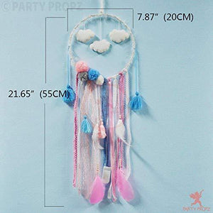Party Propz Set of 1 LED Dream Catcher with Small Cloud Feathers and Lace for Decoration/ Wall Hanging - Home Decor Lo
