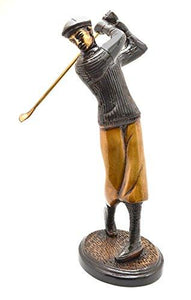 Two Moustaches Golfer Shot Brass Showpiece Figurine | Home Decor | - Home Decor Lo