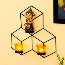 Load image into Gallery viewer, TIED RIBBONS Wall Hanging Tealight Candle Holder with Glass Votives and and Decoratives Figurine for Home Décor - Wall Sconce for Diwali Decoration Item - Home Decor Lo