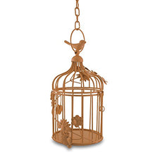 Load image into Gallery viewer, Homesake® Copper Bird Cage with Floral Vine (Set of 2), with Hanging Chain, Rose Gold, Decorative Tealight Candle Holder - Home Decor Lo