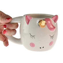 Load image into Gallery viewer, KOMTO Ceramic Unicorn Coffee Mug Travel Tea Cup - 1 Piece, White, 300ml, - Home Decor Lo