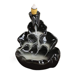 Craftam Polyresin Dropping Smoke Backflow Fountain Cone Incense Holder Showpiece Figurine with Free 10 Back Flow Incense Cone - Home Decor Lo
