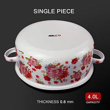 Load image into Gallery viewer, iBELL ND246 Decorative Enamel Casserole, 4 Litre, Gift Item with Sturdy Glass Lid, White - Home Decor Lo