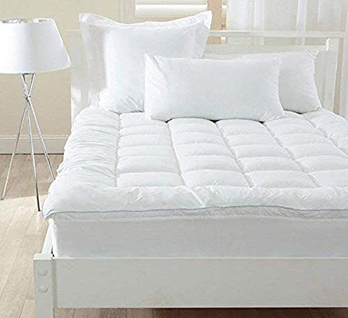 Kuber Industries Soft Microfibre 500 GSM Mattress Padding/Topper for Comfortable Sleep -White -6ft x 6.5ft - King (72x78inch) , CTKTC013961 - Home Decor Lo