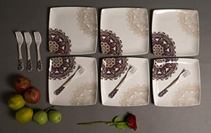Bataniya Melamine Dinner Set, 46 Pieces, White 100% Veg Material - Home Decor Lo