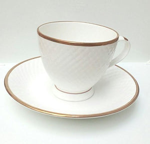 ivook Tableware Serving Bone China Dotted Tea Coffee Cups Saucer Set - 12 Pcs, White - Home Decor Lo