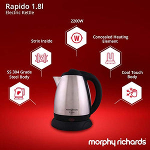 Morphy Richards Rapido 1.8-Litre Stainless Steel Electric Kettle - Home Decor Lo