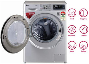 LG 7 Kg 5 Star Inverter Wi-Fi Fully-Automatic Front Loading Washing Machine (FHT1207ZWL, Luxury Silver, Steam) - Home Decor Lo