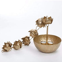 Load image into Gallery viewer, Maverics Brass Hanging Bowl with Flower Latkan (Golden) - Home Decor Lo