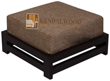 Load image into Gallery viewer, KendalWood Furniture Solid Sheesham Wooden Foot Stool for Kitchen, with Cushion, Dark Walnut - Home Decor Lo