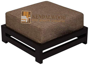 KendalWood Furniture Solid Sheesham Wooden Foot Stool for Kitchen, with Cushion, Dark Walnut - Home Decor Lo