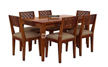 Load image into Gallery viewer, DriftingWood Dining Table 6 Seater | Six Seater Dinning Table with Chairs | Dining Room Sets | Sheesham Wood, Honey Finish - Home Decor Lo