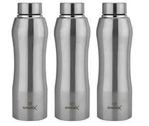 Speedex Stainless Steel Water Bottle, 1000ml, Set of 3, Silver - Home Decor Lo