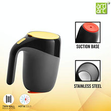 Load image into Gallery viewer, ARTIART Elephant Stainless Steel Grip Pad Suction Mug with Flip Top Lid | Patented Design &amp; Suction Technology (Taiwan) | Vacuum Insulated, Hot &amp; Cold for Tea, Coffee (400 Ml - Black) - Home Decor Lo