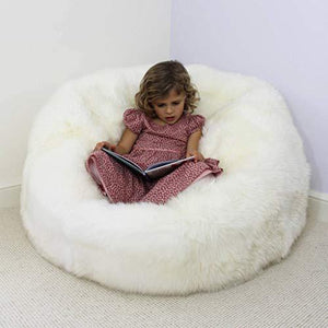 Bean Bag White Fur XXXL Size Without Beans Very Attractive And Luxury fur and leather Bean Bag - Home Decor Lo
