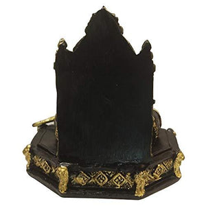 Sudha Gift & Toys Point Shivaji Maharaj The Legand of Maharashtra Statue – Black & Gold (Height 14cm) - Home Decor Lo