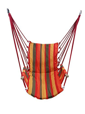 Inditradition Hammock Chair, Swinger | Brazilian Hanging Hammock, Cotton (Red/Orange) - Home Decor Lo