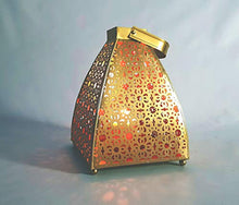 Load image into Gallery viewer, MORii - Festive Moroccan Lantern | Antique Gold Finish | Best Diwali Gift (Gold, Large) - Home Decor Lo