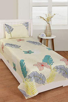 RD TREND Polycotton Single Bedsheet with 1 Pillow Cover (Green) - Home Decor Lo