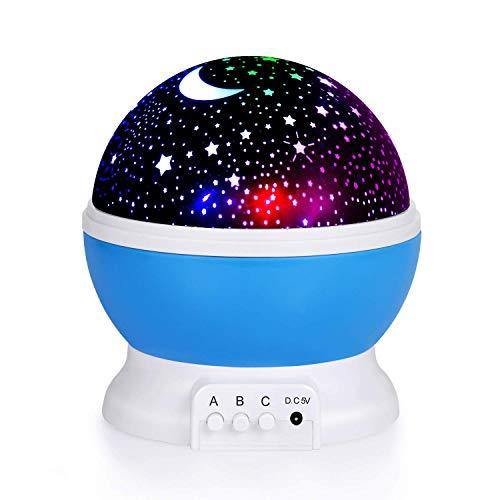 House of Quirk Night Light Lamps for Bedroom Romantic 360 Degree Rotating Star Projector Lights Color Changing LED for Kids Girls Baby Nursery Gift - Color AS PER Availability - Home Decor Lo