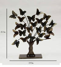 Load image into Gallery viewer, Vedas Exports Iron Paddy Butterflies Tree Showpiece (Multi_4.5 Inch X 19 Inch X 21 Inch) - Home Decor Lo