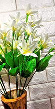 Load image into Gallery viewer, VTMT PETALSHUE-Artificial Lily Flower Bunch for Home Decoration and Garden Decor Set of 2 (10 Sticks 30 Flower) (White) - Home Decor Lo