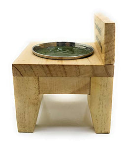 EK DO DHAI Wooden Chair Dip Bowl (Natural) -Set of 2 - Home Decor Lo