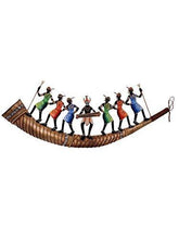 Load image into Gallery viewer, eCraftIndia Dancing Tribals On Shehnai Wrought Iron Wall Hanging (58 cm X 3 cm X 18) &amp; Decorative Polystone Water Fountain (31 cm X 24 cm X 42 cm, Brown, Wfsr10851) Combo - Home Decor Lo
