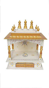 Kamdhenu art and craft Wood Home Temple (45 x 30 x 60 cm, Copper and Gold) - Home Decor Lo