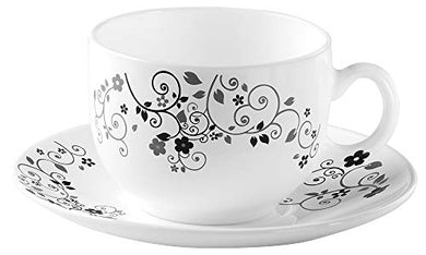 laopala diva iris l mystrio black cup saucer set of 6 (white) - Home Decor Lo
