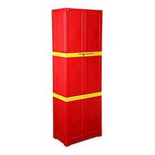 Load image into Gallery viewer, Cello Novelty Large Storage Cupboard with 4 Shelves(Red and Yellow) - Home Decor Lo